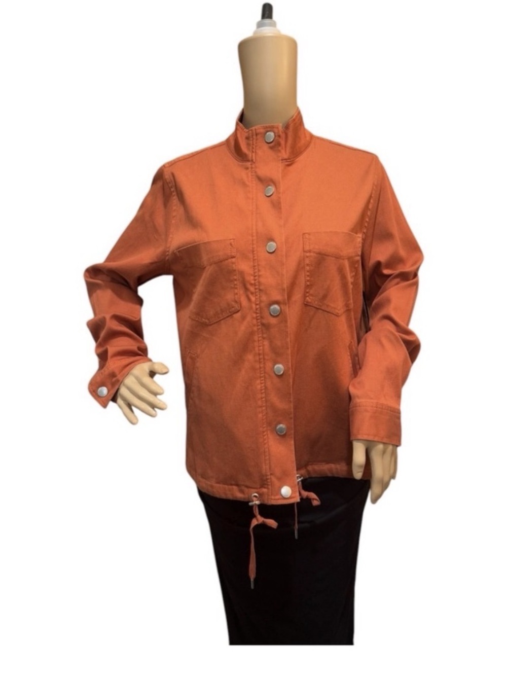 Liverpool Casual Jacket Size M Zip and Snap Up Orange Rust Color